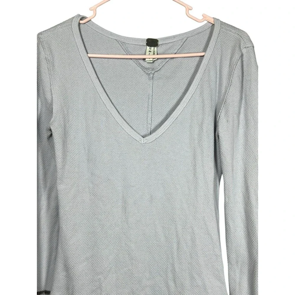 Free People Kombucha‎ Thermal L Lavender Purple Crochet Cuff Top Elena Gilbert